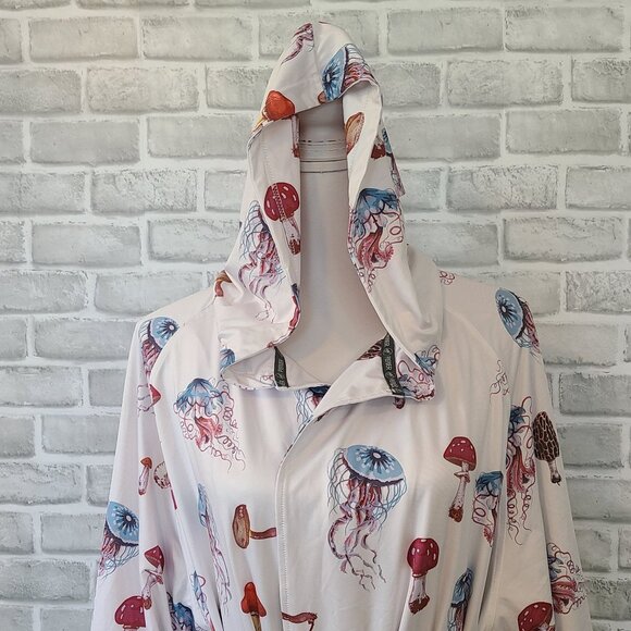 Plover Unisex Luxury Robe Jellyfish Mushroom Psychajellic Print OS Beach Cover - Picture 5 of 9